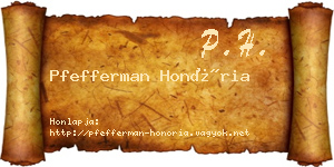 Pfefferman Honória névjegykártya